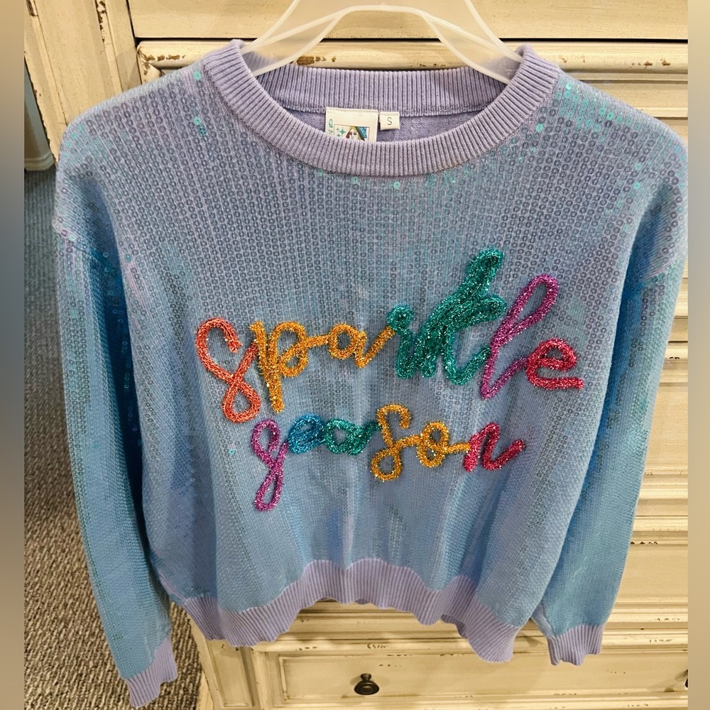 QUEEN OF SPARKLES Multicolor Sequin Sweater